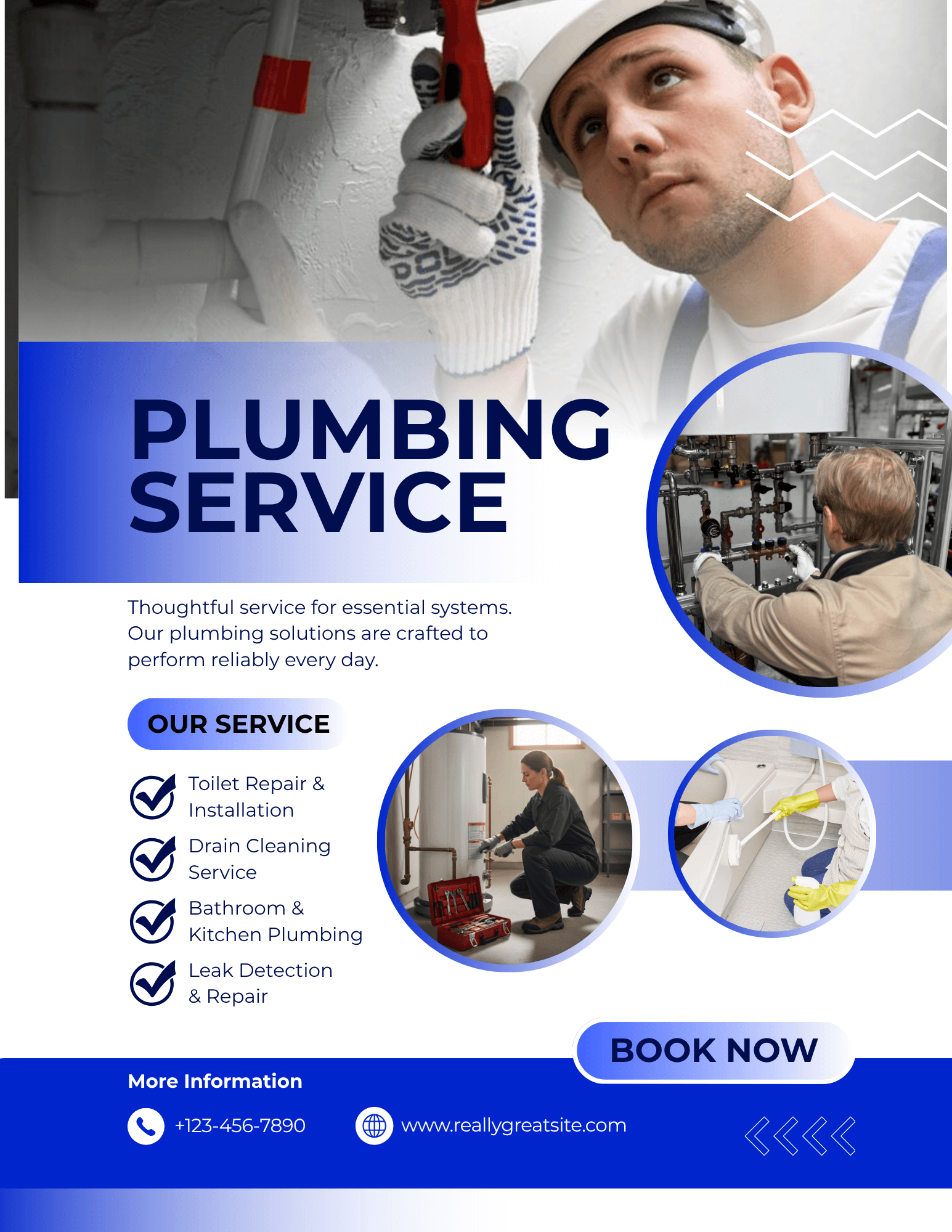 Plumbing service flyer template preview