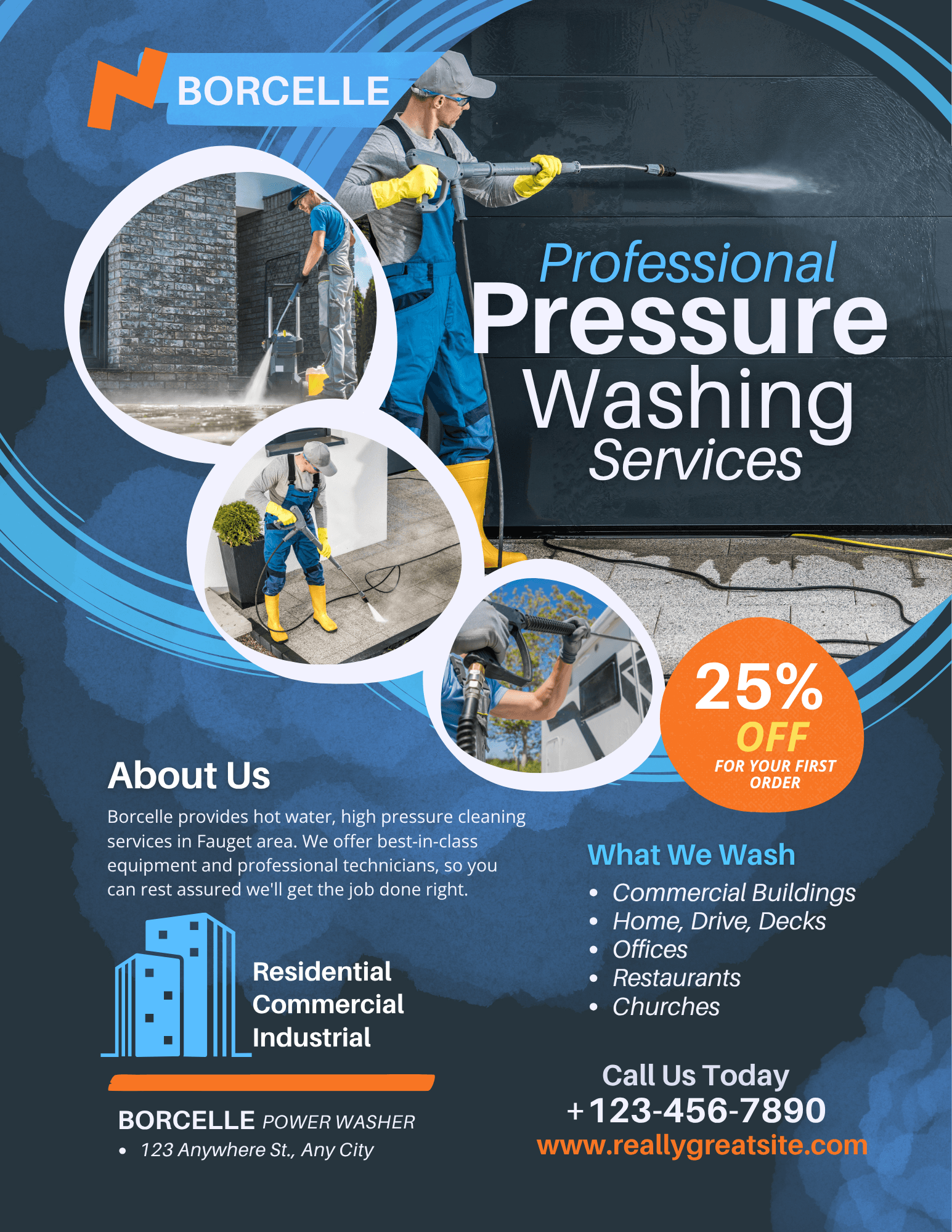 Pressure washing flyer template preview