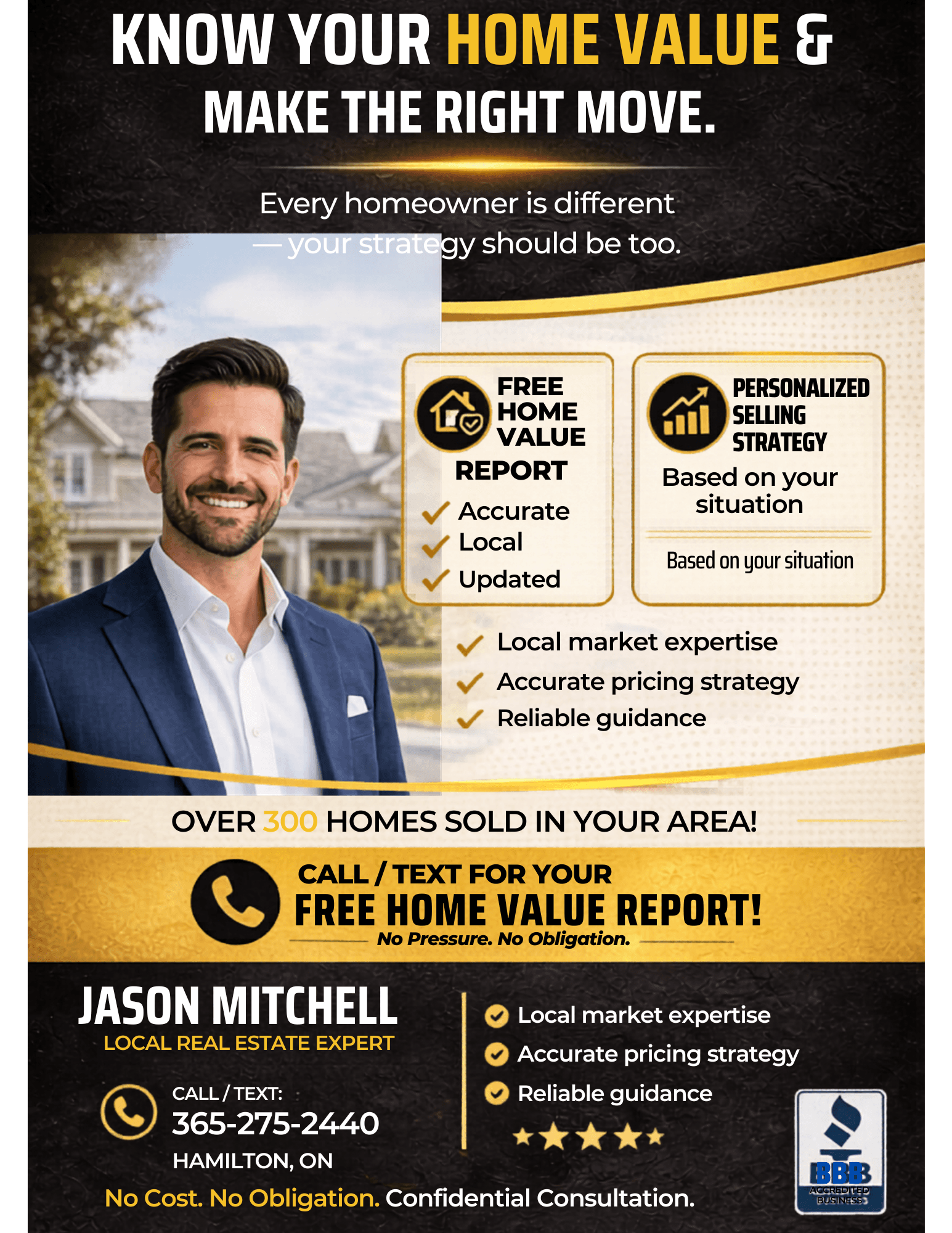 Back preview of real estate home value flyer template